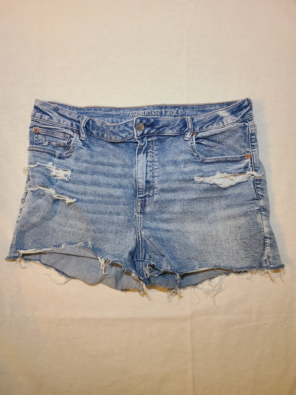 American Eagle Outfitters Light Wash Distressed Denim Cutoff Shorts
